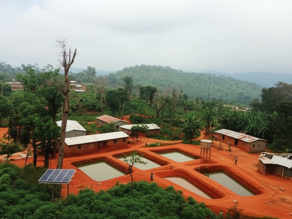 Aerial view of the entire Lolo community development project